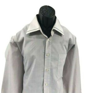 Prime Time Men's Gray Dress Shirt Size 17.5 36/37